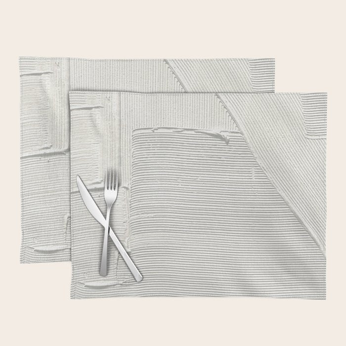 Relief [2]: An Abstract, Textured Piece In White By Alyssa Hamilton Art Placemat