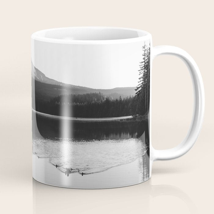 Wild Mountain Sunrise - Black And White Nature Photography Coffee Mug
