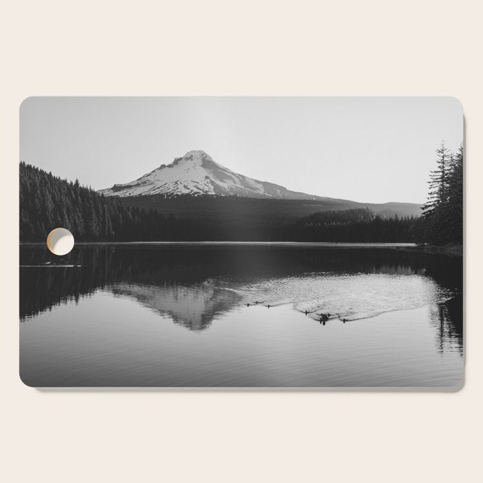 Wild Mountain Sunrise - Black And White Nature Photography Cutting Board