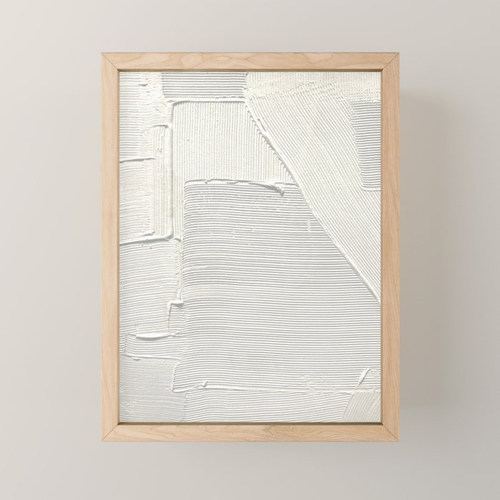 Relief [2]: An Abstract, Textured Piece In White By Alyssa Hamilton Art Mini Art Print