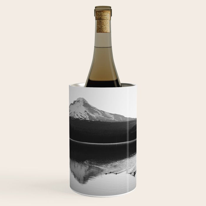 Wild Mountain Sunrise - Black And White Nature Photography Wine Chiller