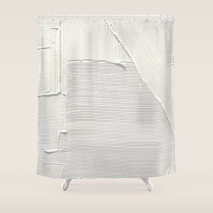Relief [2]: An Abstract, Textured Piece In White By Alyssa Hamilton Art Shower Curtain