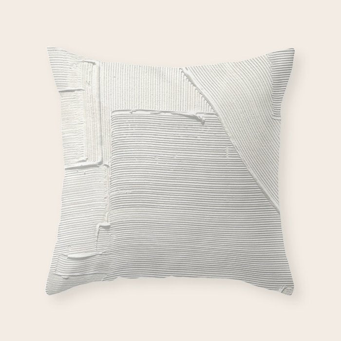 Relief [2]: An Abstract, Textured Piece In White By Alyssa Hamilton Art Throw Pillow