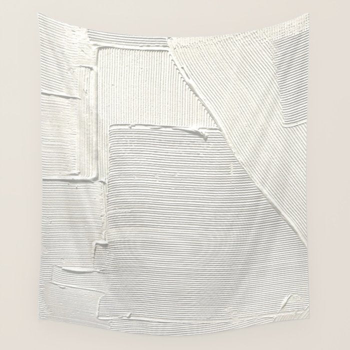 Relief [2]: An Abstract, Textured Piece In White By Alyssa Hamilton Art Wall Tapestry