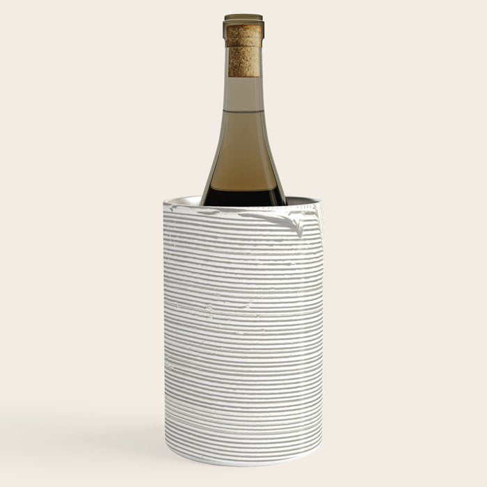 Relief [2]: An Abstract, Textured Piece In White By Alyssa Hamilton Art Wine Chiller