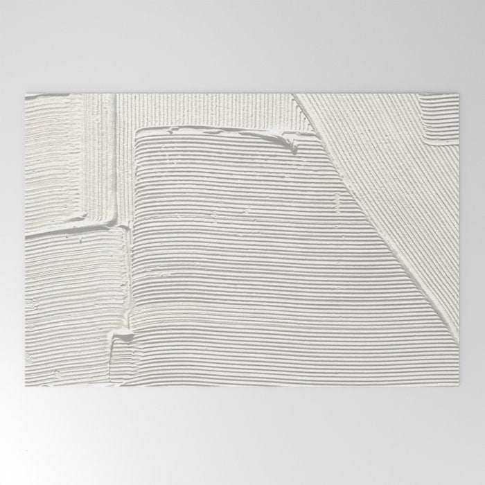 Relief [2]: An Abstract, Textured Piece In White By Alyssa Hamilton Art Welcome Mat