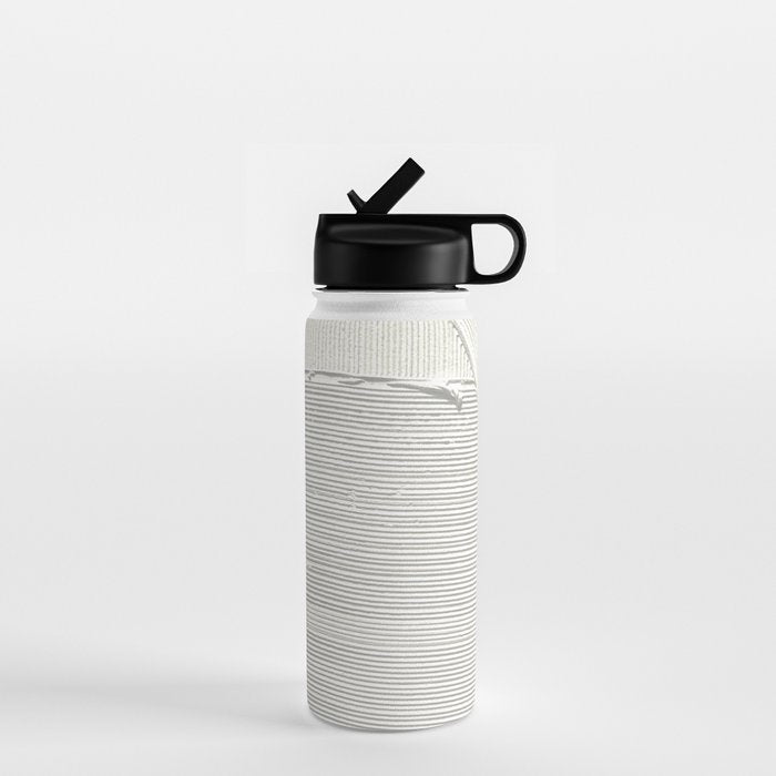 Relief [2]: An Abstract, Textured Piece In White By Alyssa Hamilton Art Water Bottle