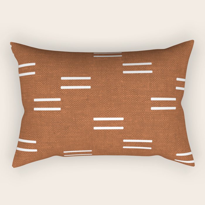 Double Dash - Burnt Orange Rectangular Pillow