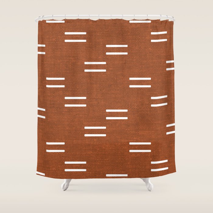 Double Dash - Burnt Orange Shower Curtain
