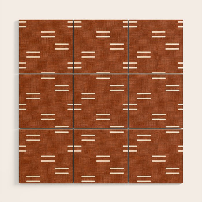 Double Dash - Burnt Orange Wood Wall Art