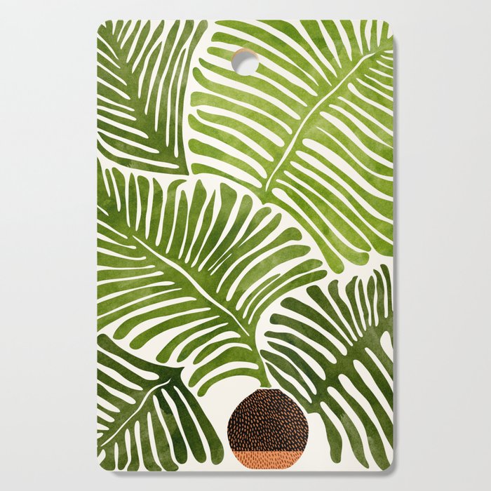 Summer Fern Simple Modern Watercolor Cutting Board