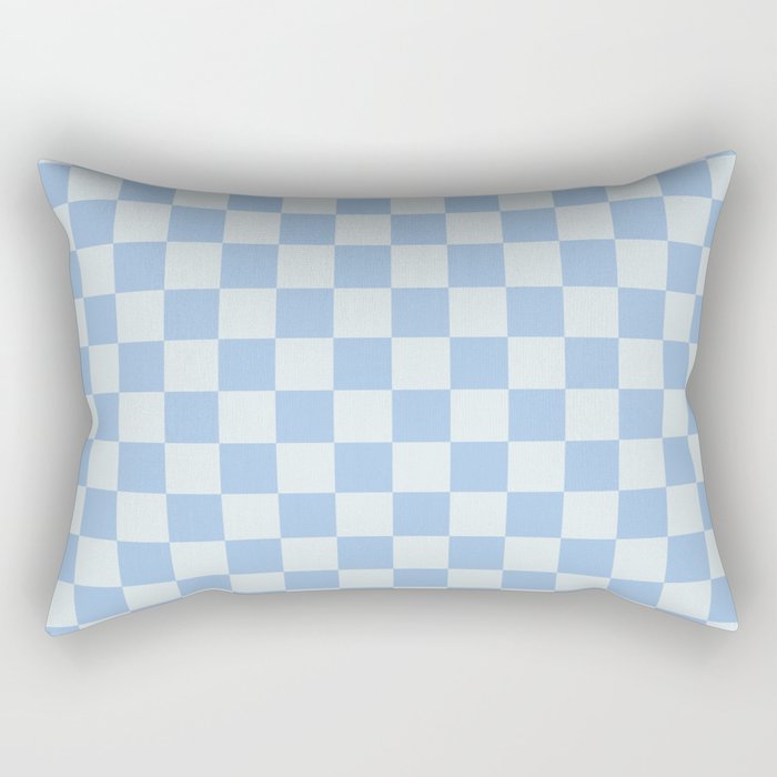 Checkerboard Mini Check Pattern In Powder Blue Rectangular Pillow