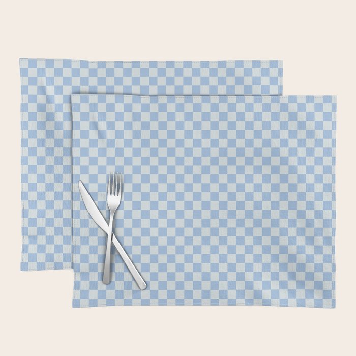 Checkerboard Mini Check Pattern In Powder Blue Placemat