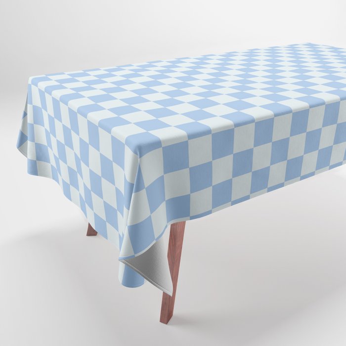 Checkerboard Mini Check Pattern In Powder Blue Tablecloth