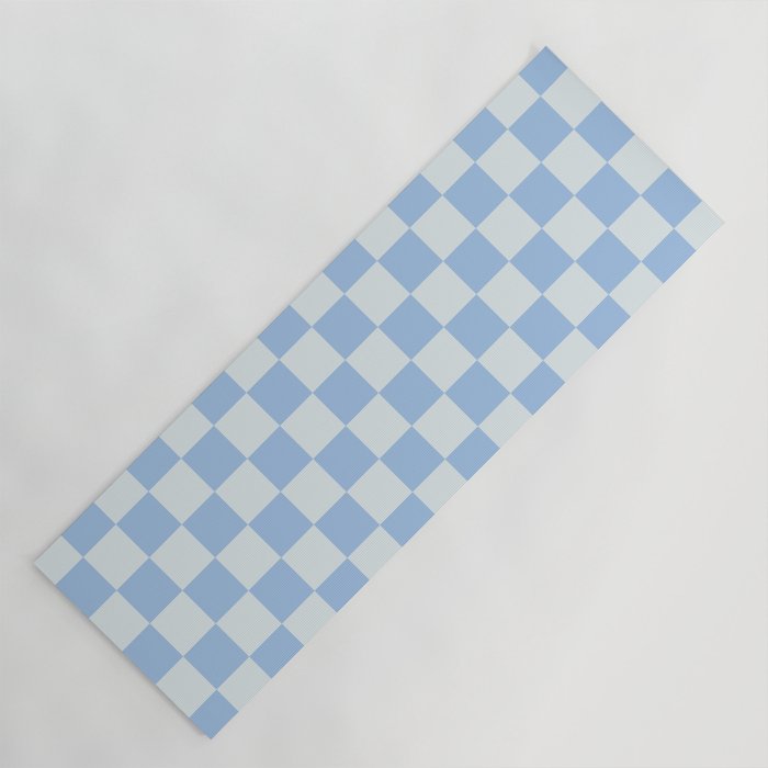 Checkerboard Mini Check Pattern In Powder Blue Yoga Mat