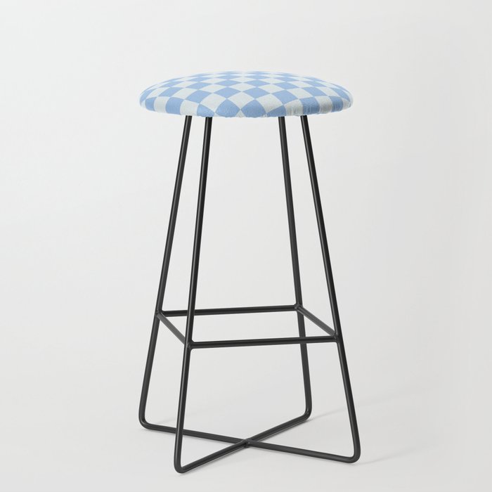 Checkerboard Mini Check Pattern In Powder Blue Stool