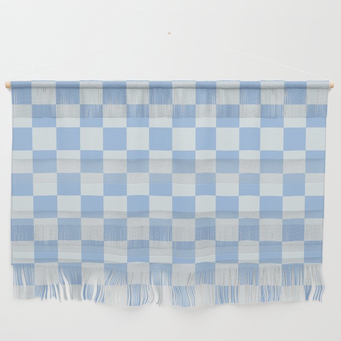 Checkerboard Mini Check Pattern In Powder Blue Wall Hanging