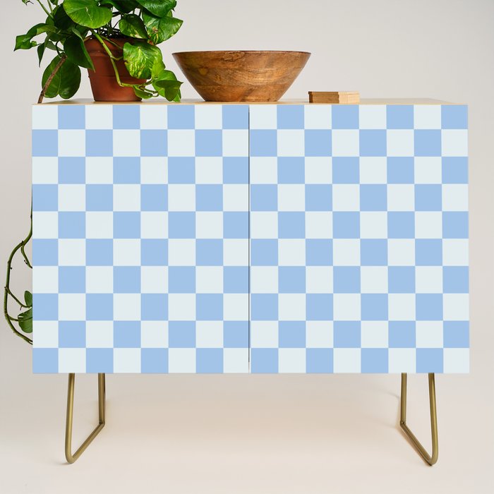 Checkerboard Mini Check Pattern In Powder Blue Credenza