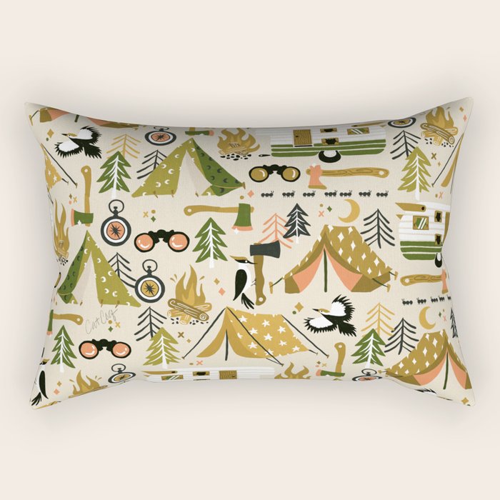 Camping Kit - Olive Palette Rectangular Pillow