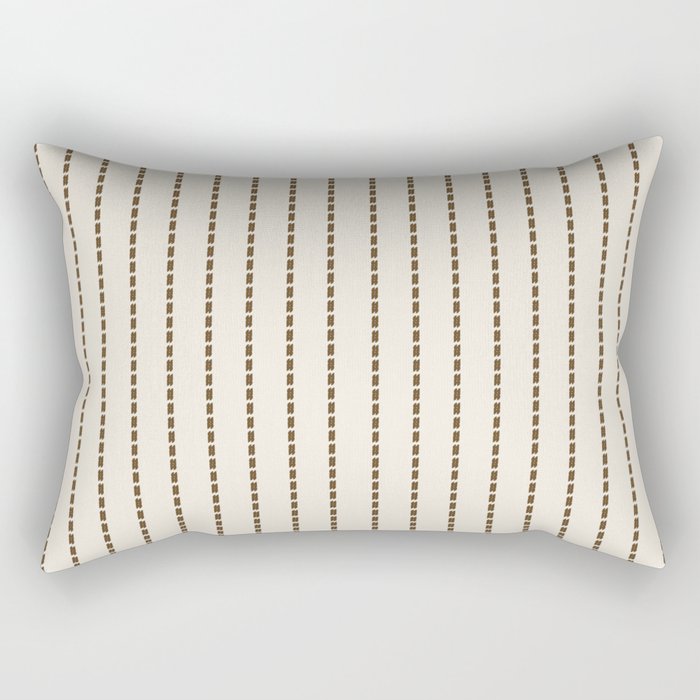 Dashed Lines (Cream & Chocolate) Rectangular Pillow