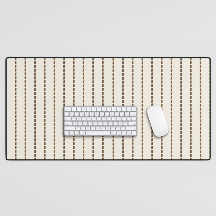 Dashed Lines (Cream & Chocolate) Desk Mat