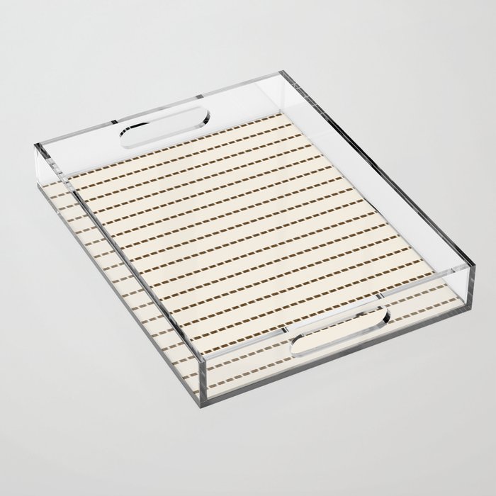 Dashed Lines (Cream & Chocolate) Acrylic Tray