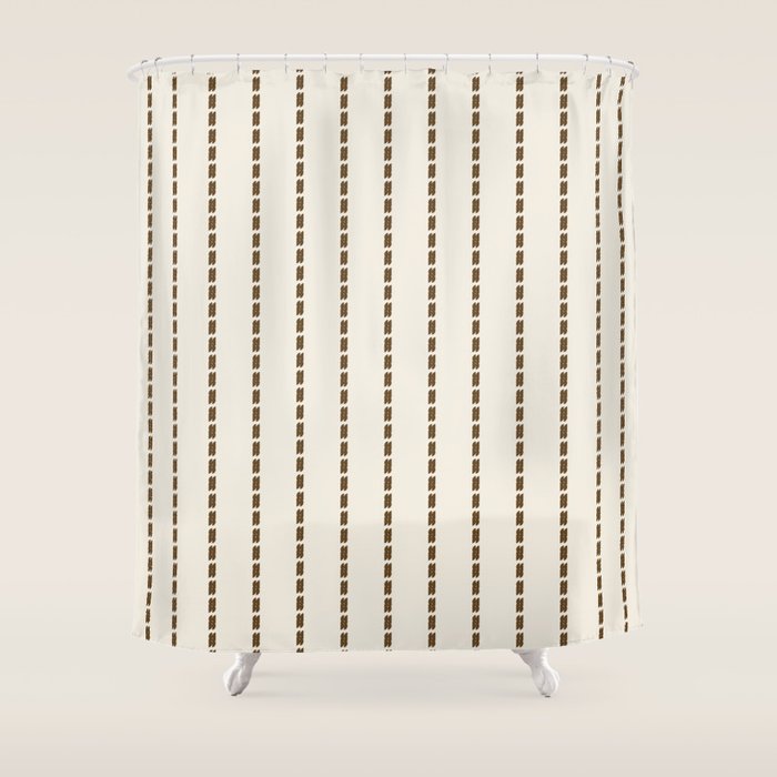 Dashed Lines (Cream & Chocolate) Shower Curtain