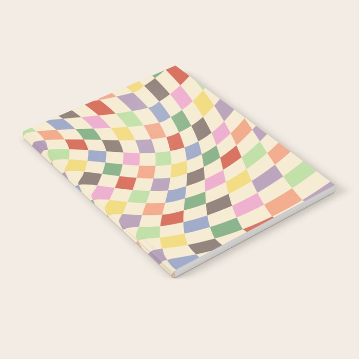 Colorful Checkered Swirl Pattern Notebook