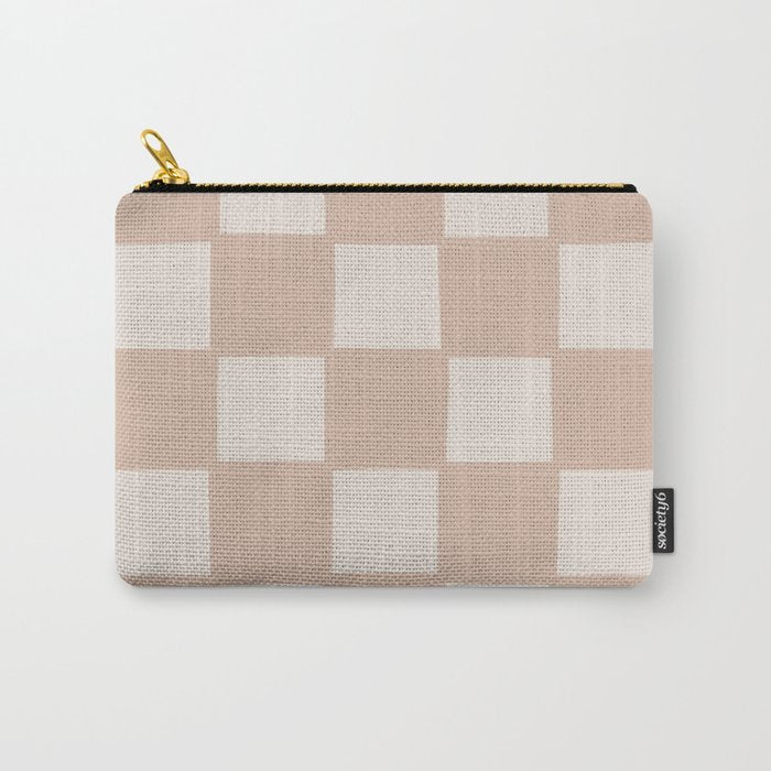 Playful Check In Sandy Beige Carry All Pouch