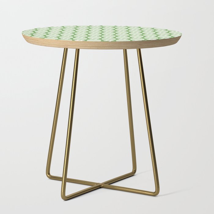 Retro Flower Checker In Forest Green Side Table