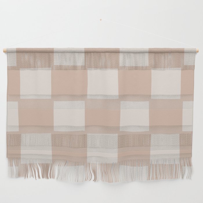 Playful Check In Sandy Beige Wall Hanging