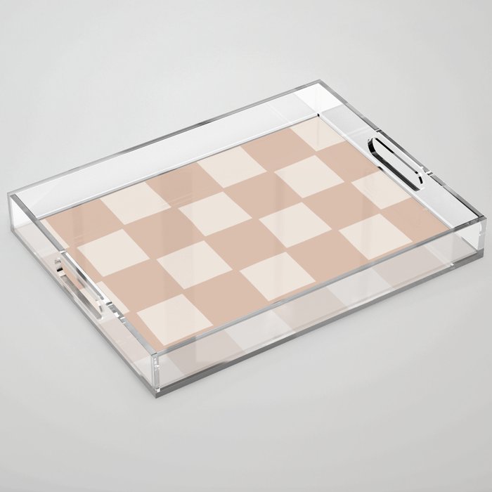 Playful Check In Sandy Beige Acrylic Tray
