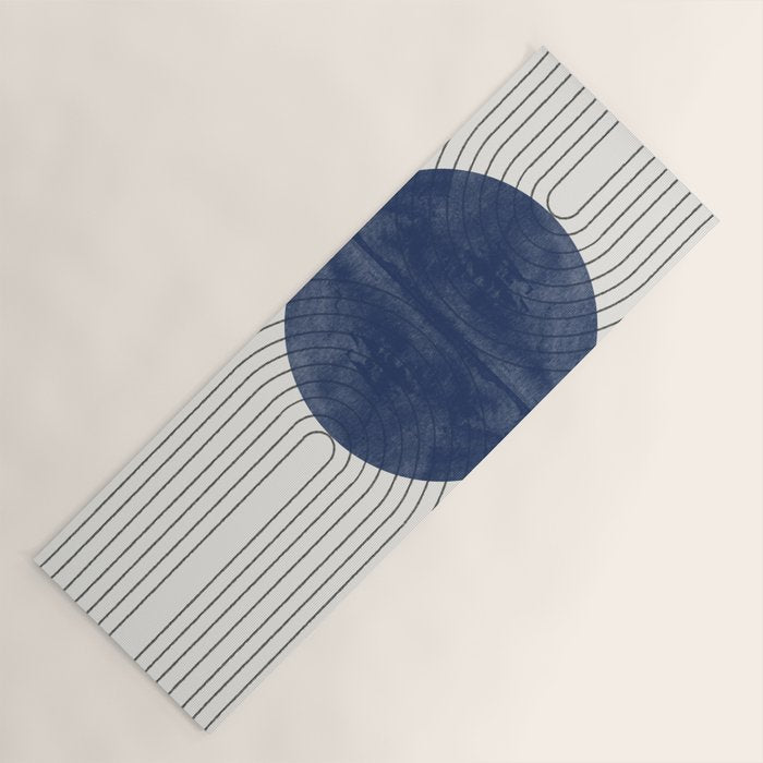 Mid Century Modern Blue Perfect Balance Yoga Mat