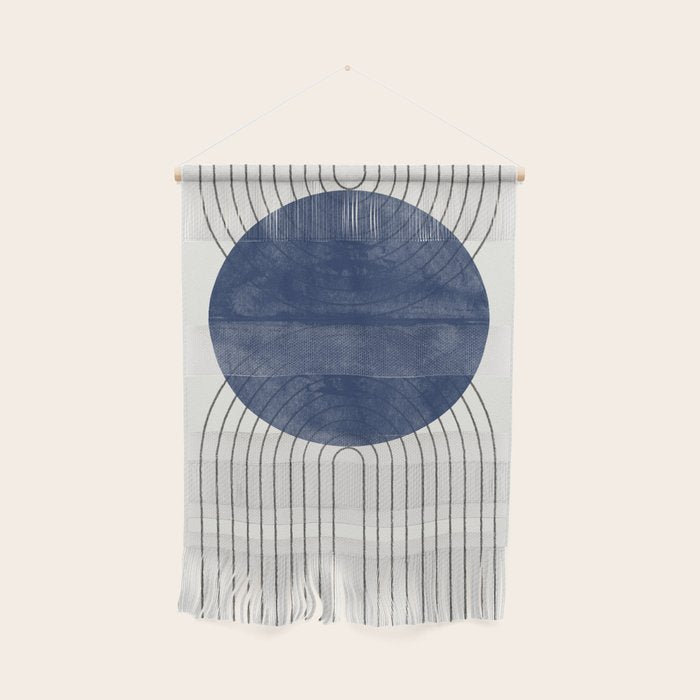 Mid Century Modern Blue Perfect Balance Wall Hanging