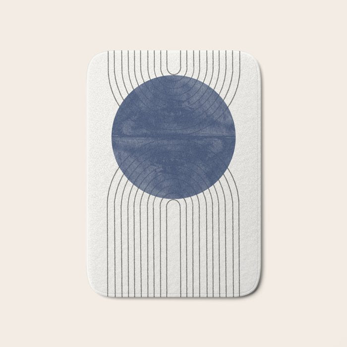 Mid Century Modern Blue Perfect Balance Bath Mat