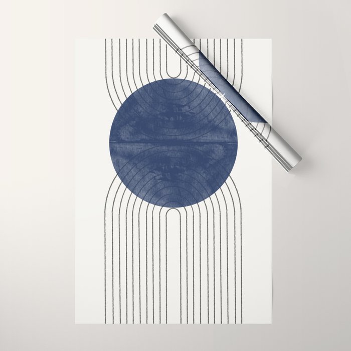 Mid Century Modern Blue Perfect Balance Wrapping Paper