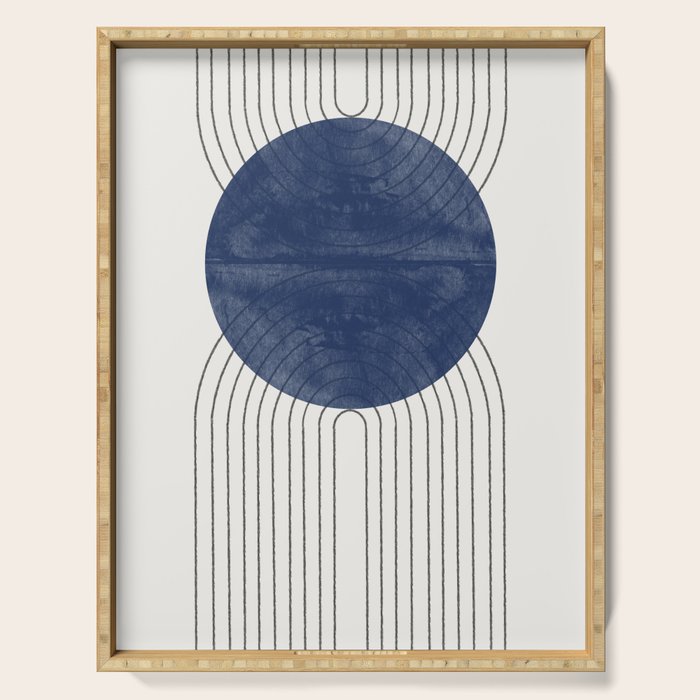 Mid Century Modern Blue Perfect Balance Serving Tray