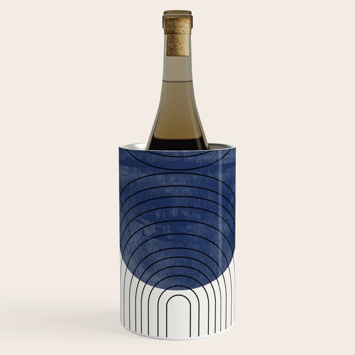 Mid Century Modern Blue Perfect Balance Wine Chiller