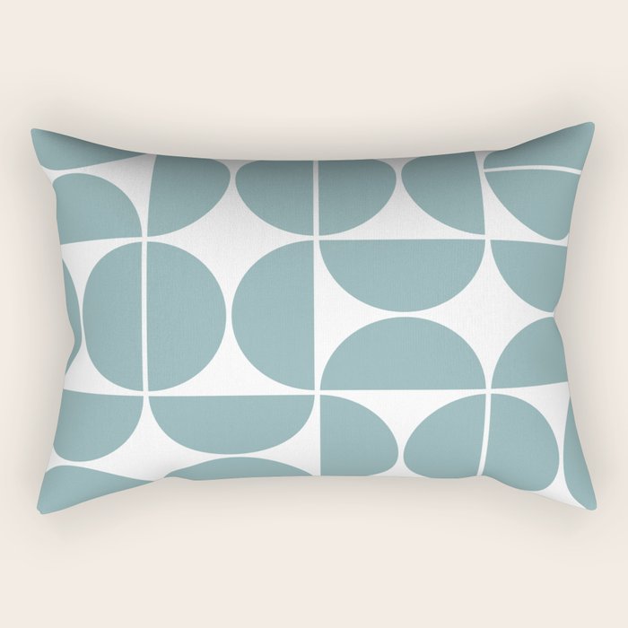 Mid Century Modern Geometric 04 Glass Blue Rectangular Pillow