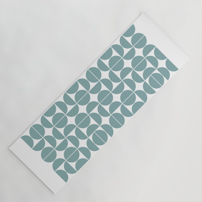 Mid Century Modern Geometric 04 Glass Blue Yoga Mat