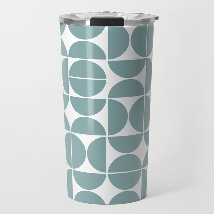 Mid Century Modern Geometric 04 Glass Blue Travel Mug