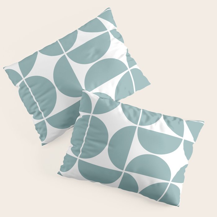 Mid Century Modern Geometric 04 Glass Blue Pillow Sham
