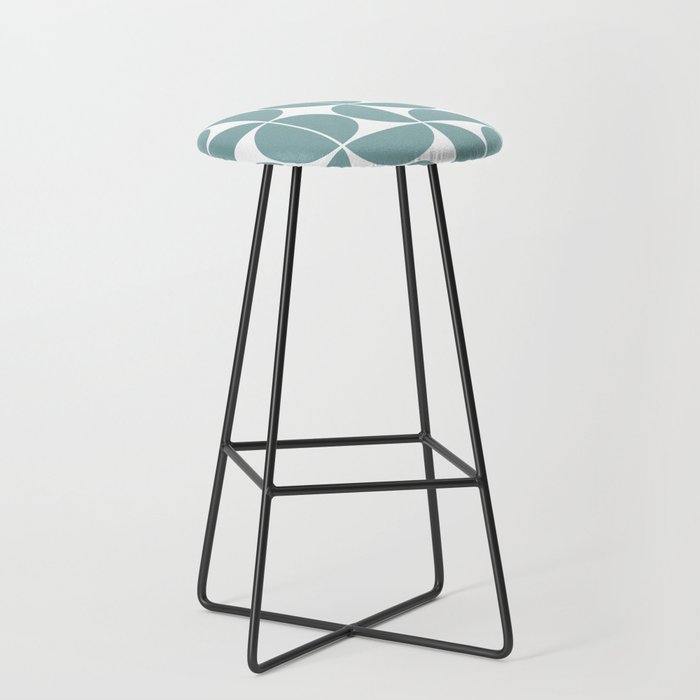 Mid Century Modern Geometric 04 Glass Blue Stool