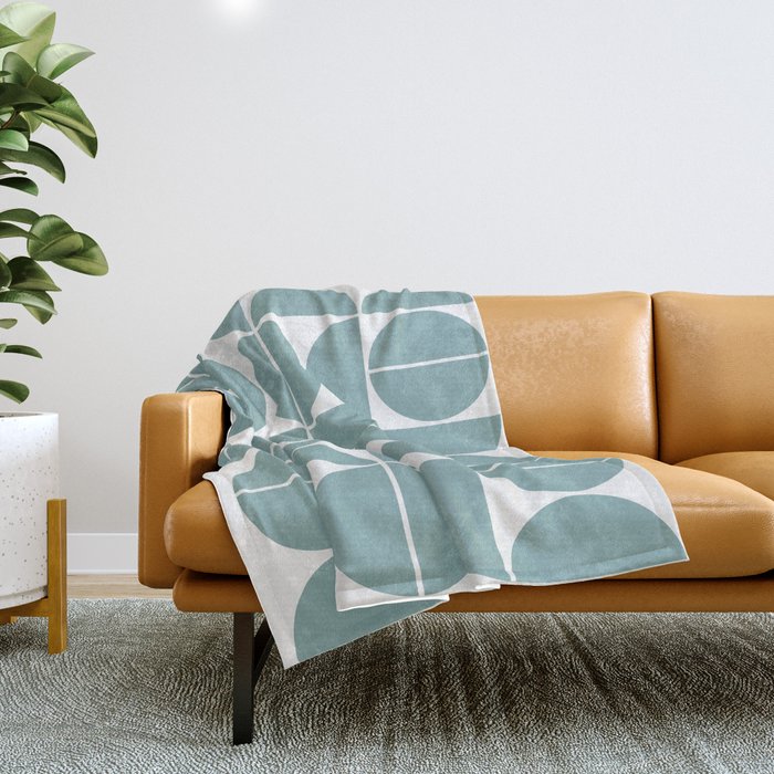 Mid Century Modern Geometric 04 Glass Blue Throw Blanket