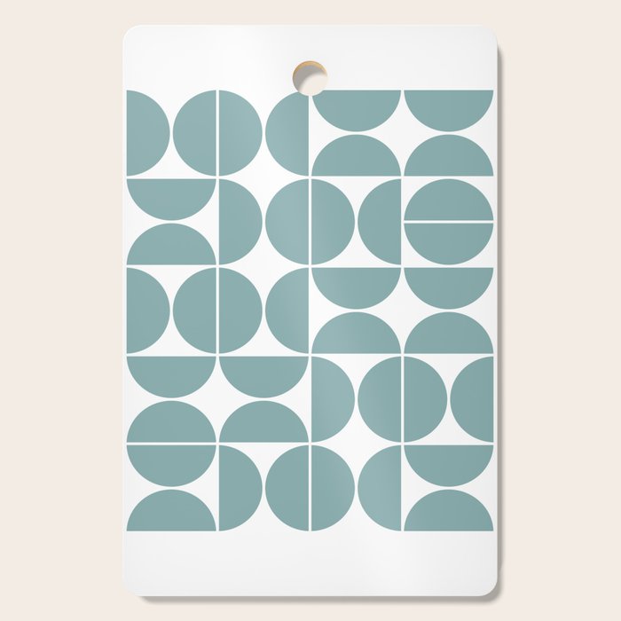 Mid Century Modern Geometric 04 Glass Blue Cutting Board