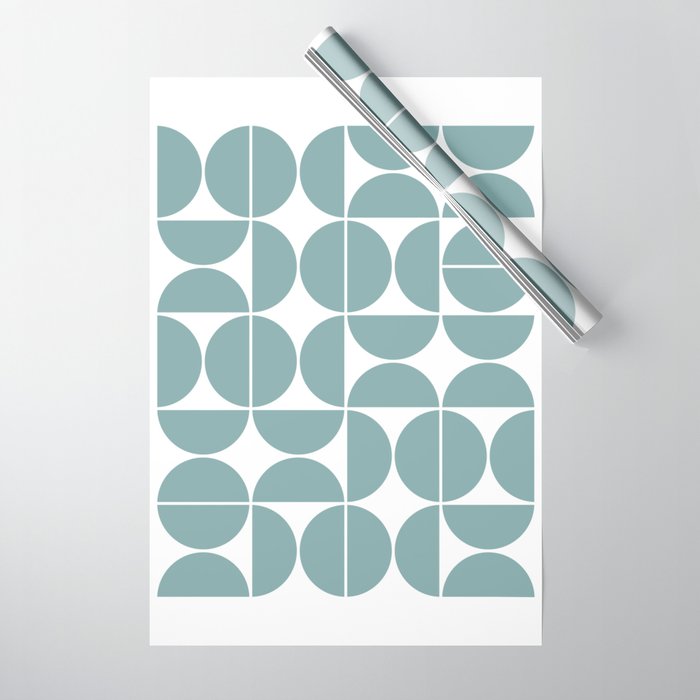 Mid Century Modern Geometric 04 Glass Blue Wrapping Paper