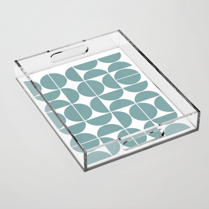 Mid Century Modern Geometric 04 Glass Blue Acrylic Tray