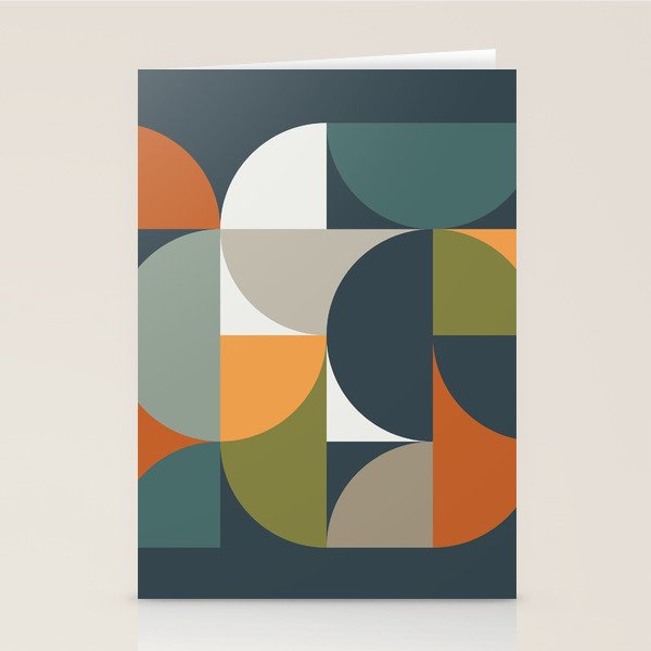 Mid Century Geometric 12/2 Stationery Card