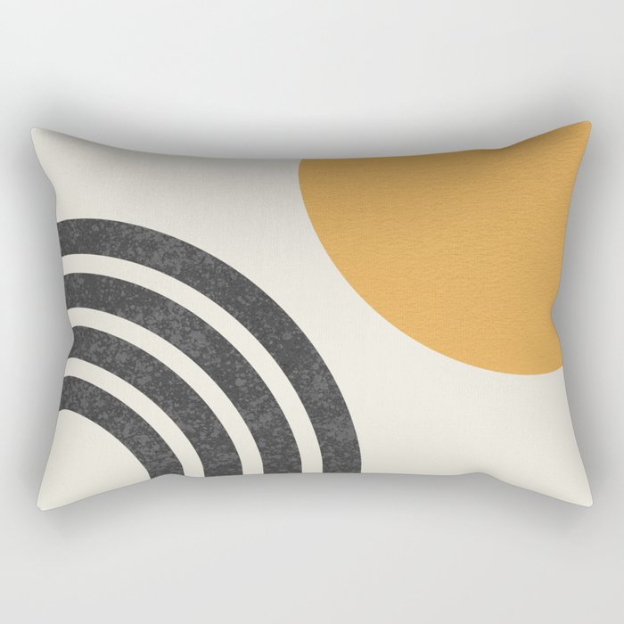 Mid Century Modern Sun And Rainbow Rectangular Pillow