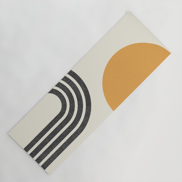 Mid Century Modern Sun And Rainbow Yoga Mat